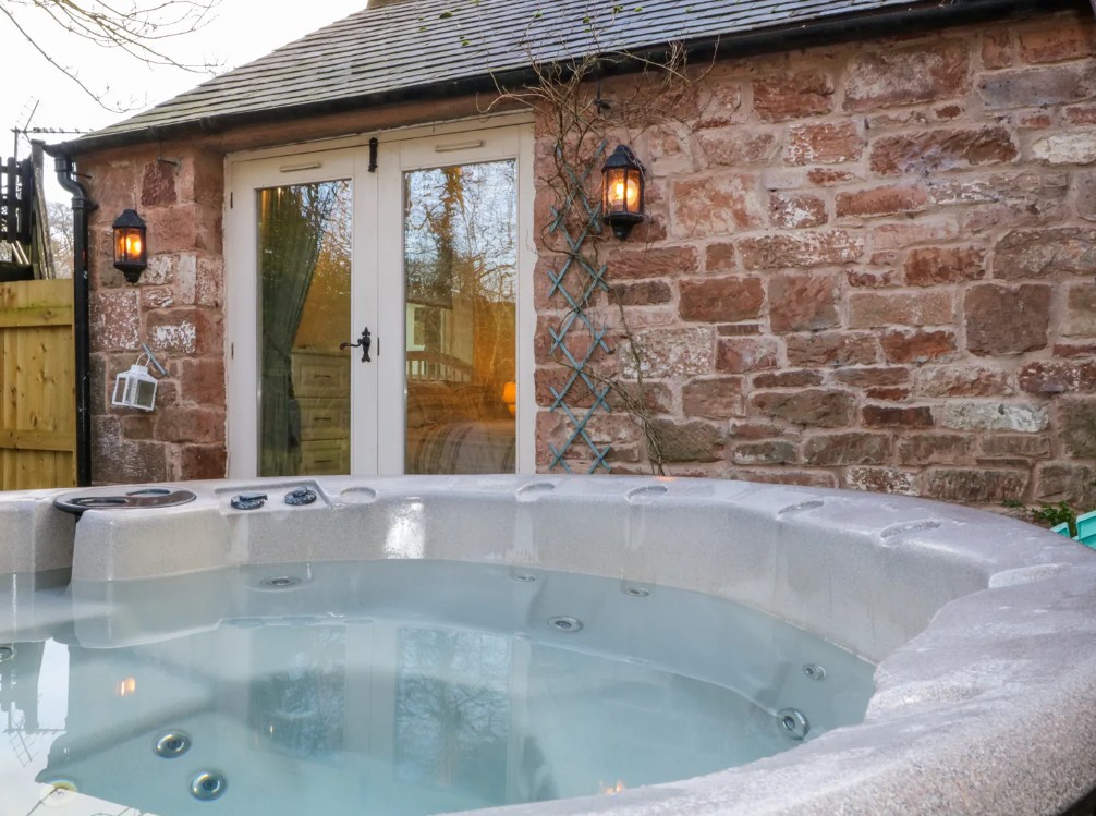 Soak in the hot tub and you'll forget the rest of the world exists...