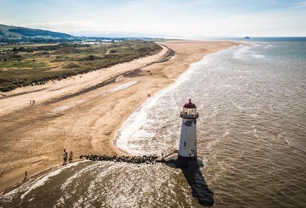 Talacre Beach and Point of Ayr Lighthouse